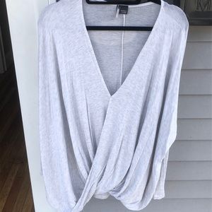 Grey draped top